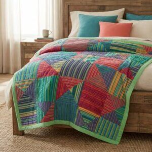 Colorful South American Lap Quilt on Fleece